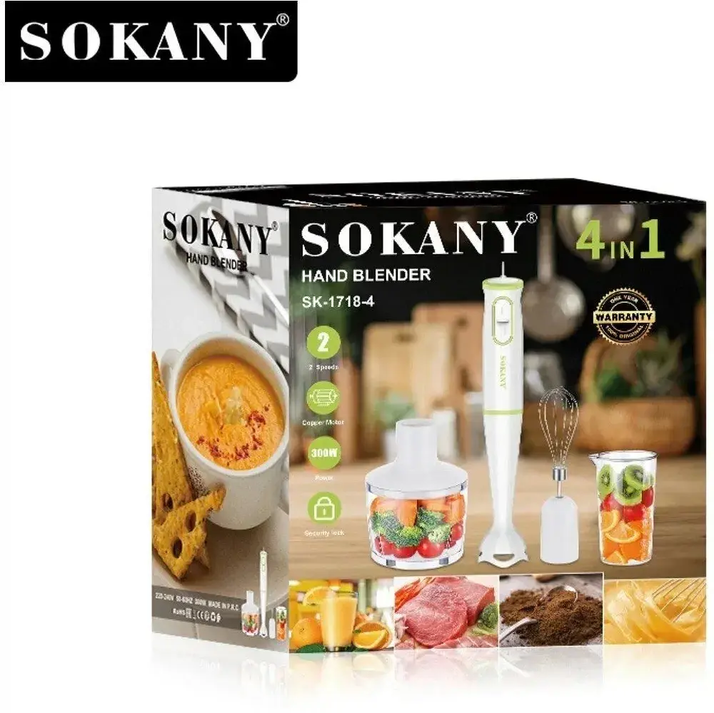 SOKANY Заглибний блендер багатофункціональний блендер 4 в 1 потужність 300 Вт / SK-1718-4 - фото 8