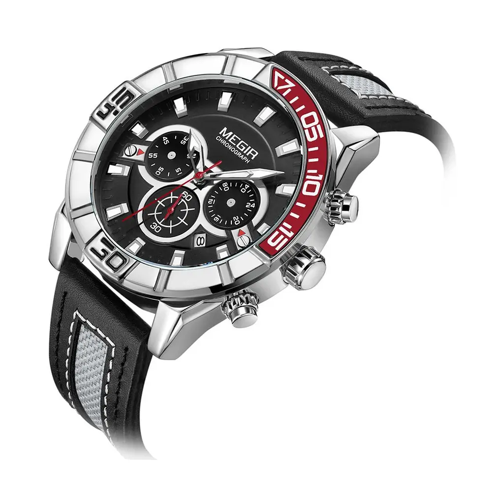 Чоловічий годинник Megir Red Black MG2066 - фото 2