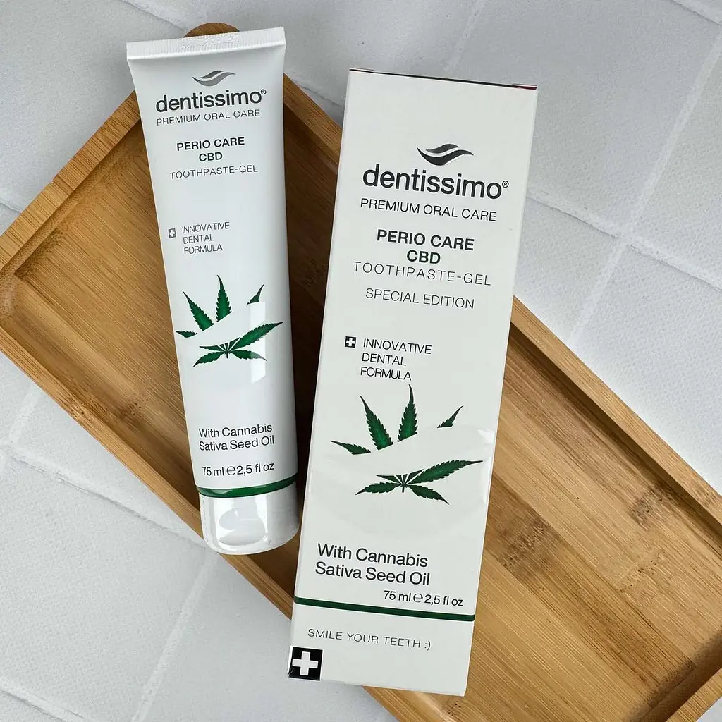 Зубная паста-гель Dentissimo CBD с маслом семян конопля (без фтора, с кальцием) 75 мл - фото 3