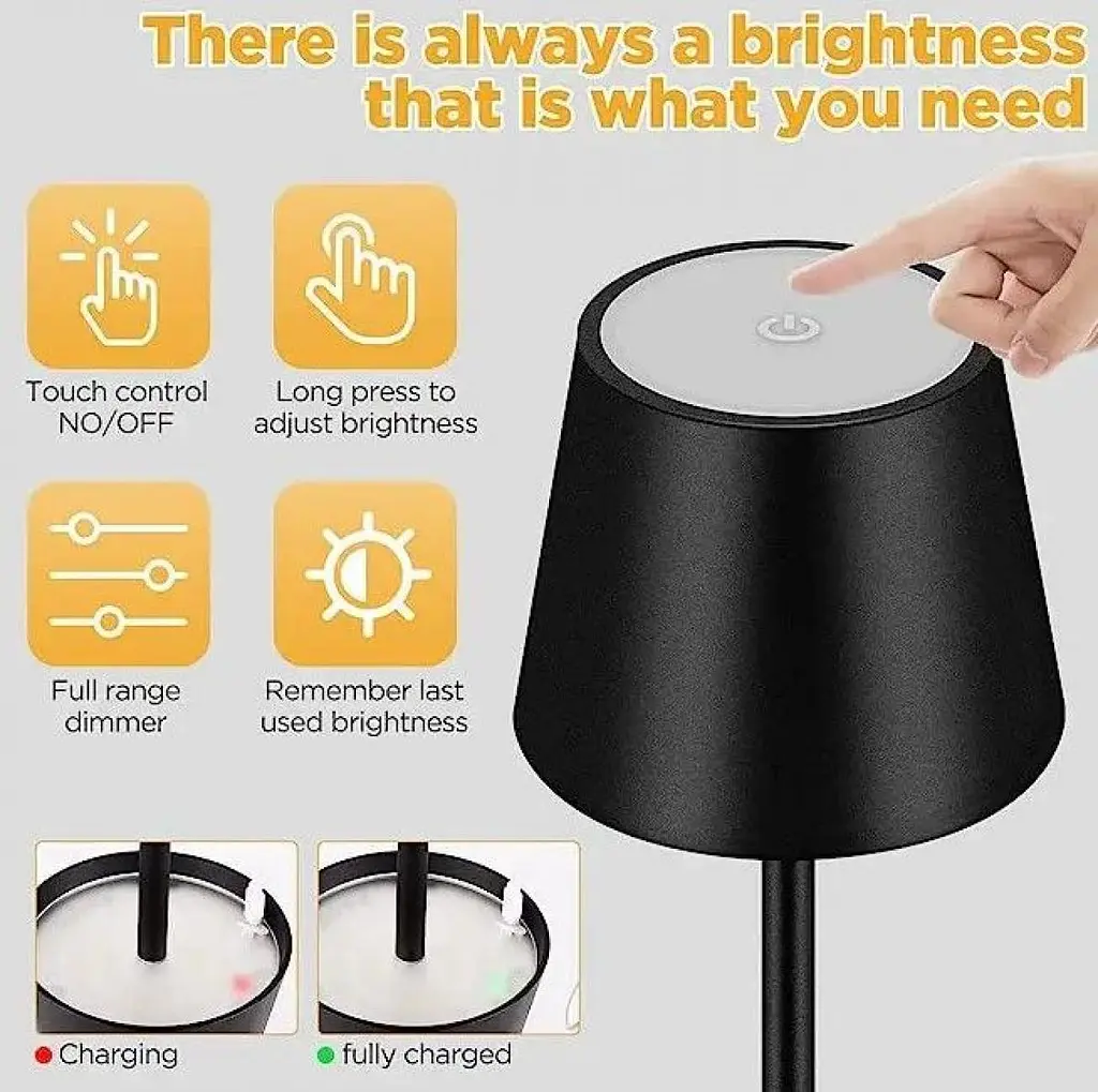 Настільна лампа з акумулятором KLOODI DECO TA-5V POP 3K BK - фото 4