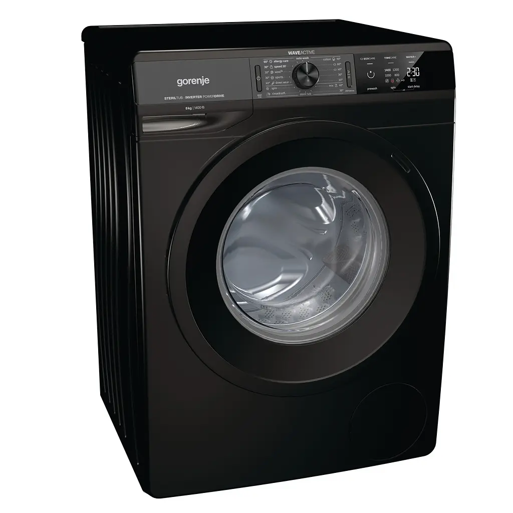 Стиральная машина Gorenje с фронтальной загрузкой WEI843B, 8кг, 1400, A+++, глубина 54.5см, Дисплей, Черный (WEI843B) - фото 2