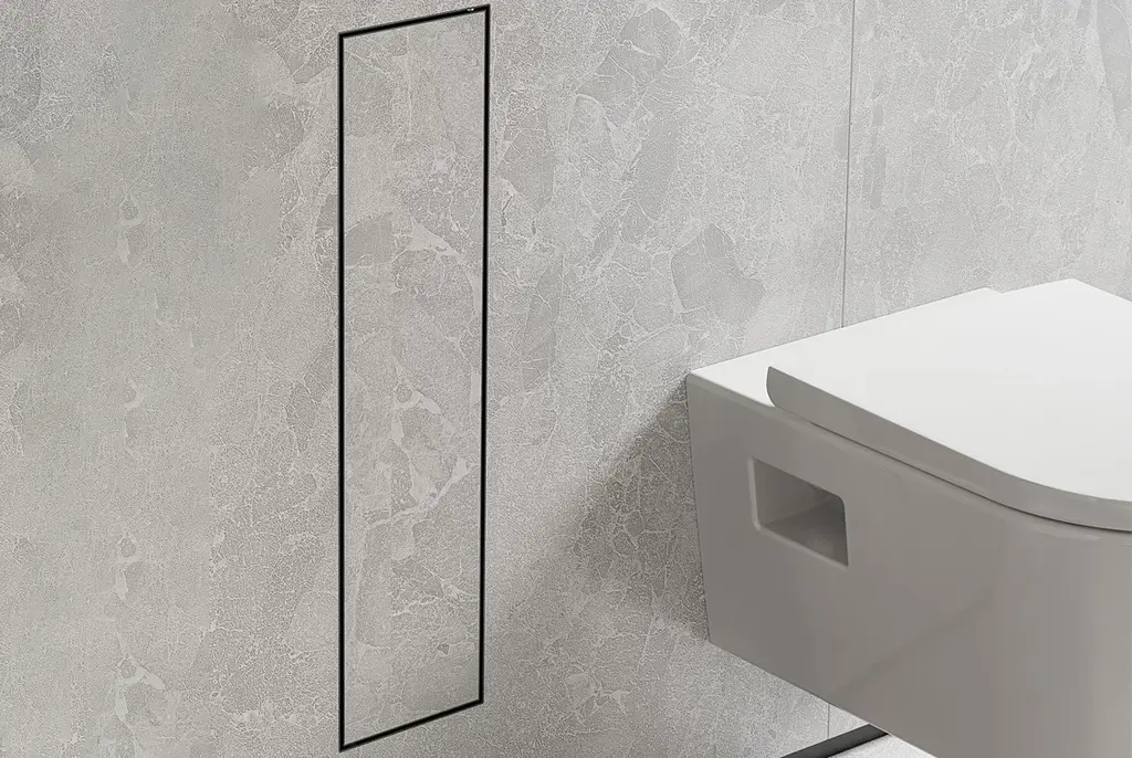 Йоржик для унітаза Hansgrohe XtraStoris Rock вбудований із полицею під облицювання плиткою matt black 56060670 - фото 2