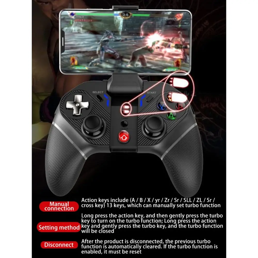 Геймпад джойстик iPega PG-9220 Bluetooth black (48439) - фото 7