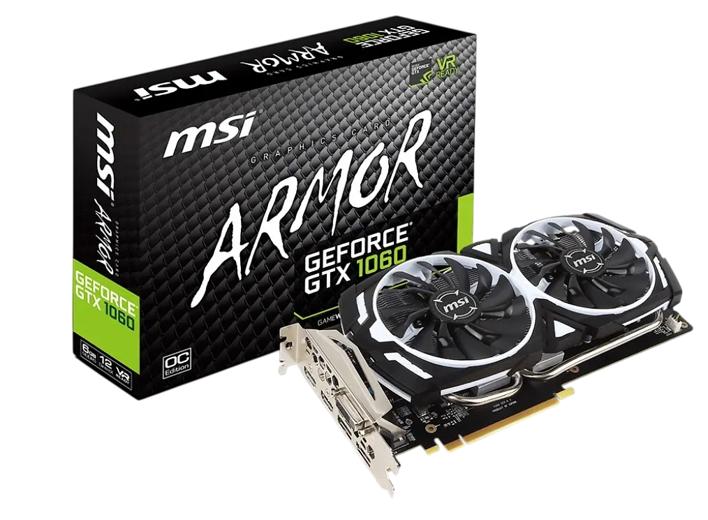 Відеокарта GeForce GTX 1060 6GB MSI Armor OCV1 Armor OC (GTX 1060 ARMOR 6G OCV1) Б/В - фото 3