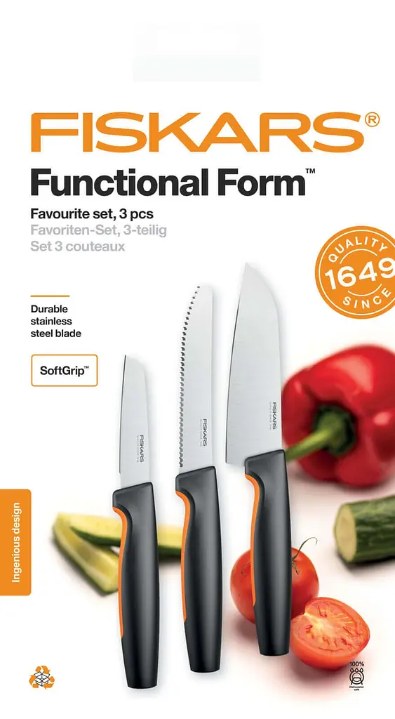 Набір кухонних ножів Fiskars Functional Form ™ Favorite 3 шт 1057556 - фото 3