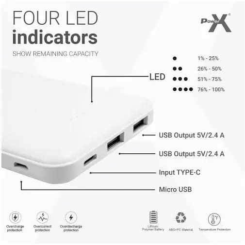 Внешний аккумулятор Voltronic Power X K521 10000mAh белый X K521 - фото 5