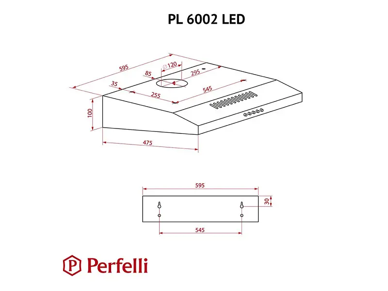 Витяжка Perfelli PL 6002 W LED - фото 10