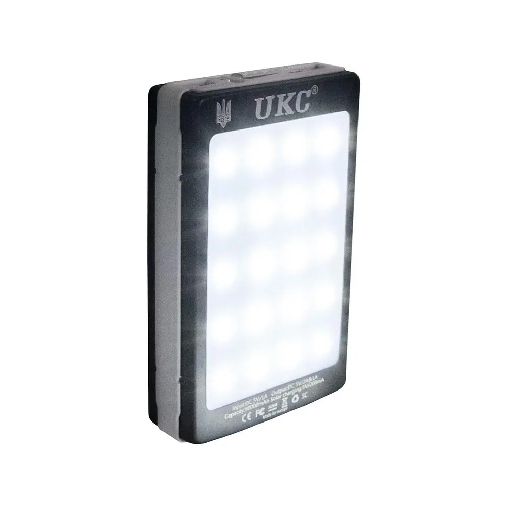 Повербанк UKC Solar Power Bank 90000 mAh, портативна зовнішня батарея з ліхтариком, УФ-підсвіткою та сонячною панеллю - фото 6