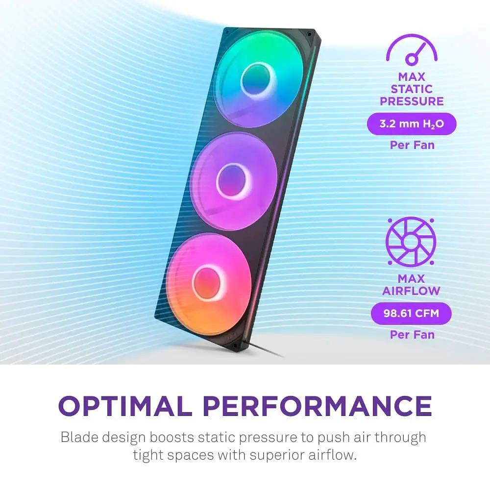 Вентилятор NZXT F420 RGB Core Fan Single Frame (RF-U42HF-B1) Black - фото 6