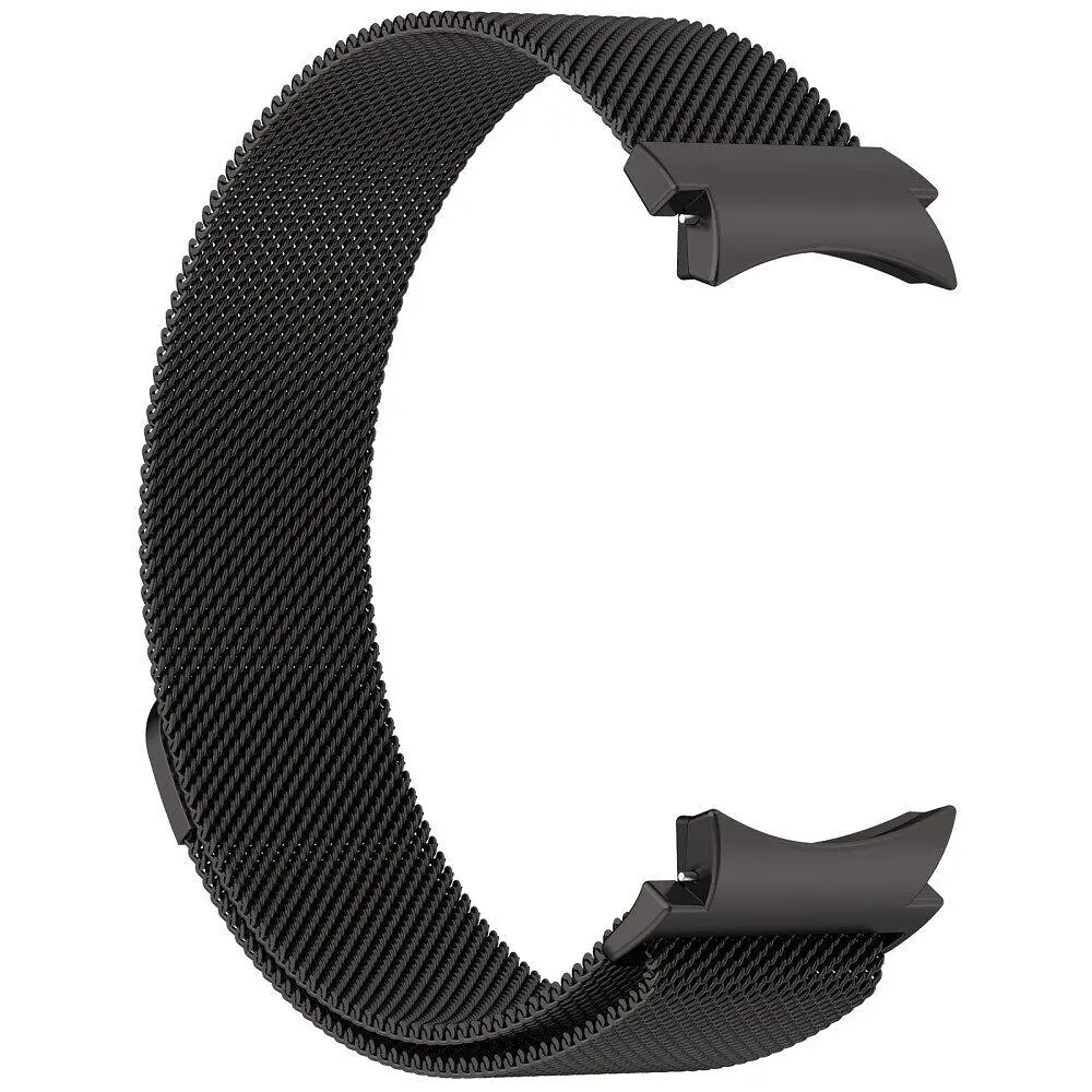 Браслет Milanese Button для Samsung Galaxy Watch 4 - чорний ширина кріплення 20мм металевий Watchbands (W42-6WB75704652) - фото 4