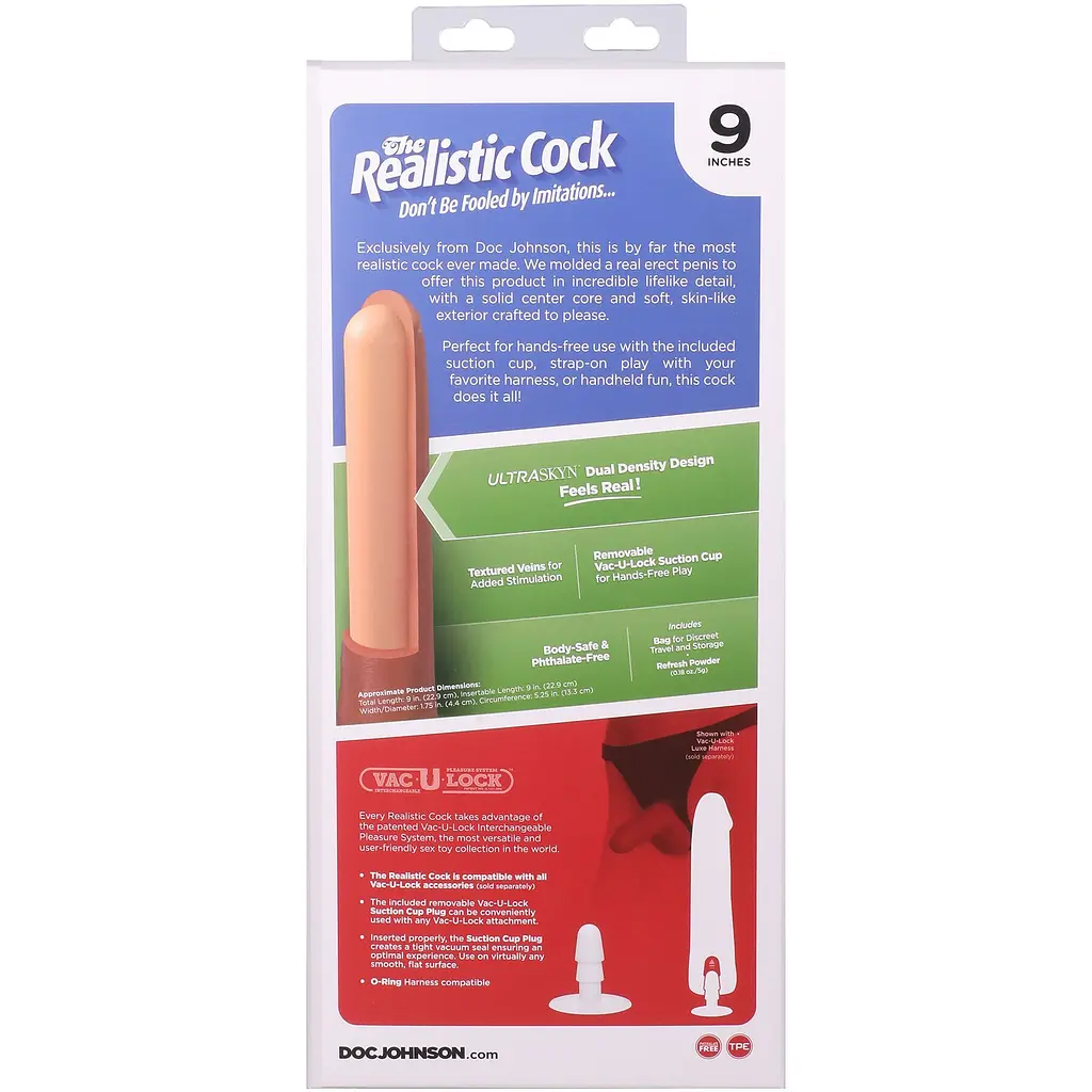 Фалоімітатор Doc Johnson The Realistic Cock ULTRASKYN 9 Inch with Balls, 22.9 см - фото 11