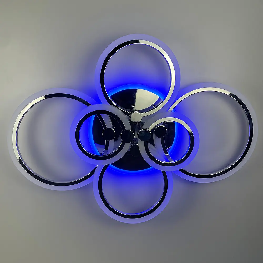 Светодиодная люстра Senta на 6 колец в серебряном корпусе Line.F A 2374/6 RGB CH - фото 2