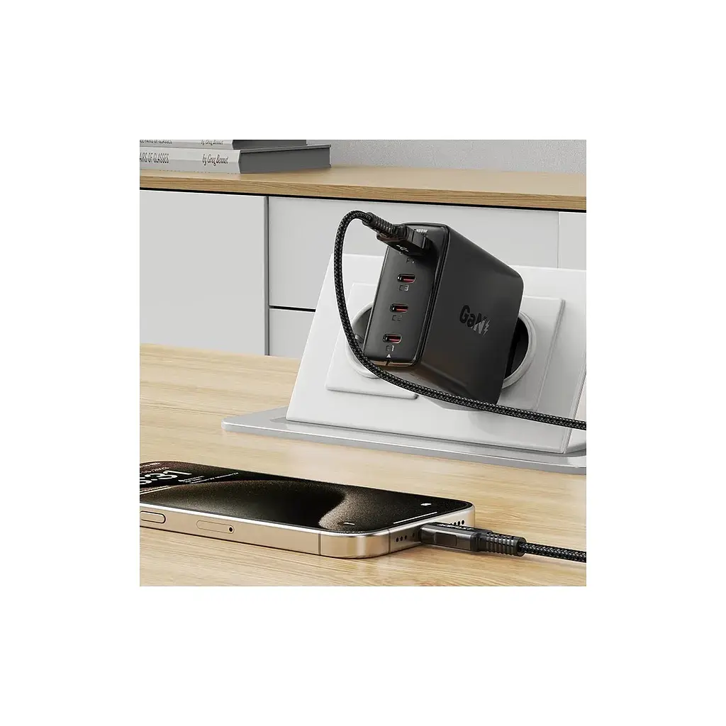 Зарядний пристрій Acefast 4xUSB 100W (3xUSB-C+USB-A) Gan A94 Fast Charger Black (6974316283133) - фото 7