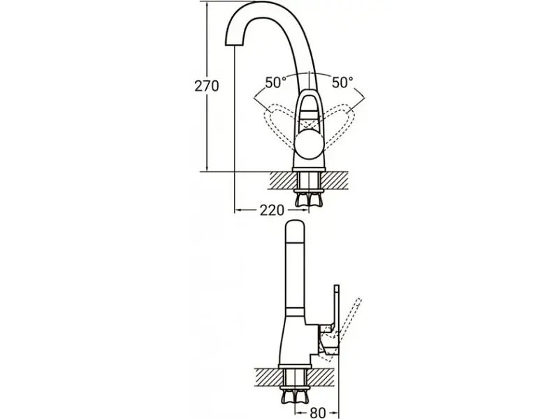 Смеситель для кухонной мойки Aquatica HL-4B130C - фото 3