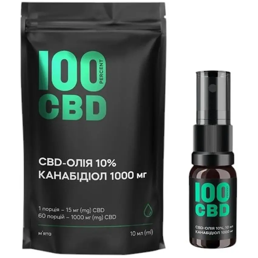 Канабідіол 100%CBD CBD-олія 10% 1000 мг CBD спрей оральний 10 мл м'ята - фото 2