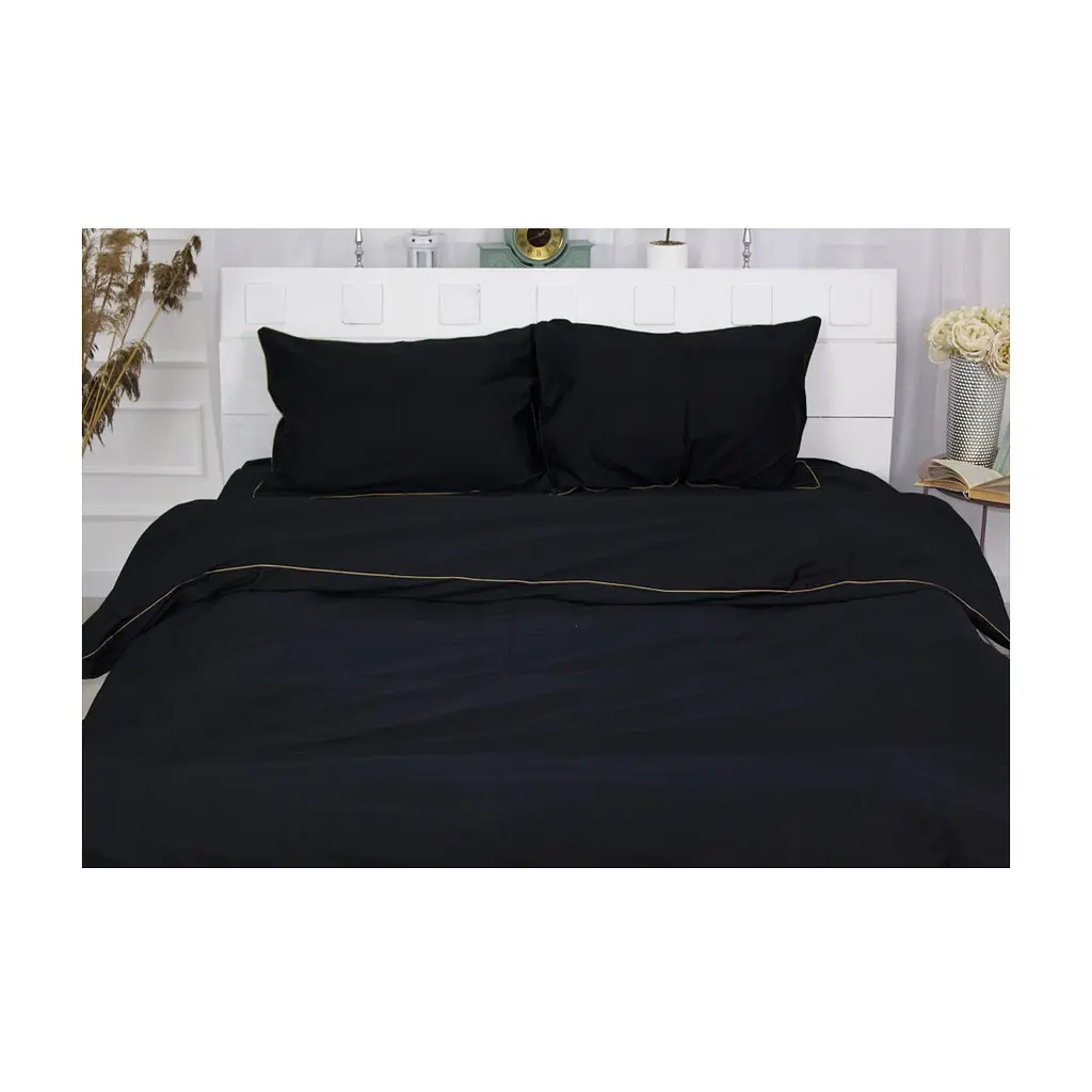 Постільна білизна MirSon Сатин Premium Corner Black Pearl 160x220 (2200001484344) - фото 2