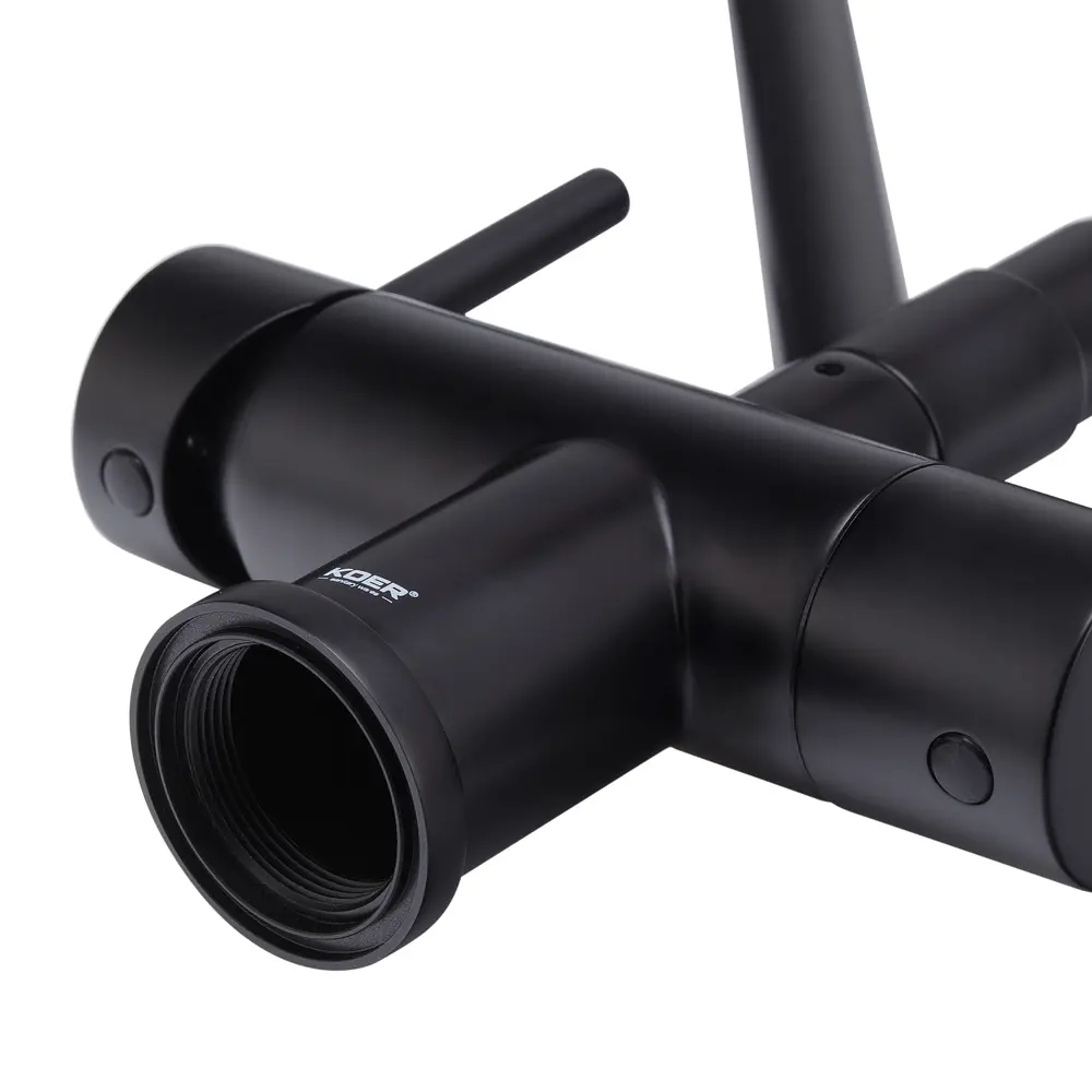Смеситель для кухни на две воды с гибким изливом Koer KB-72006-05 KR3380 Черный матовый - фото 5