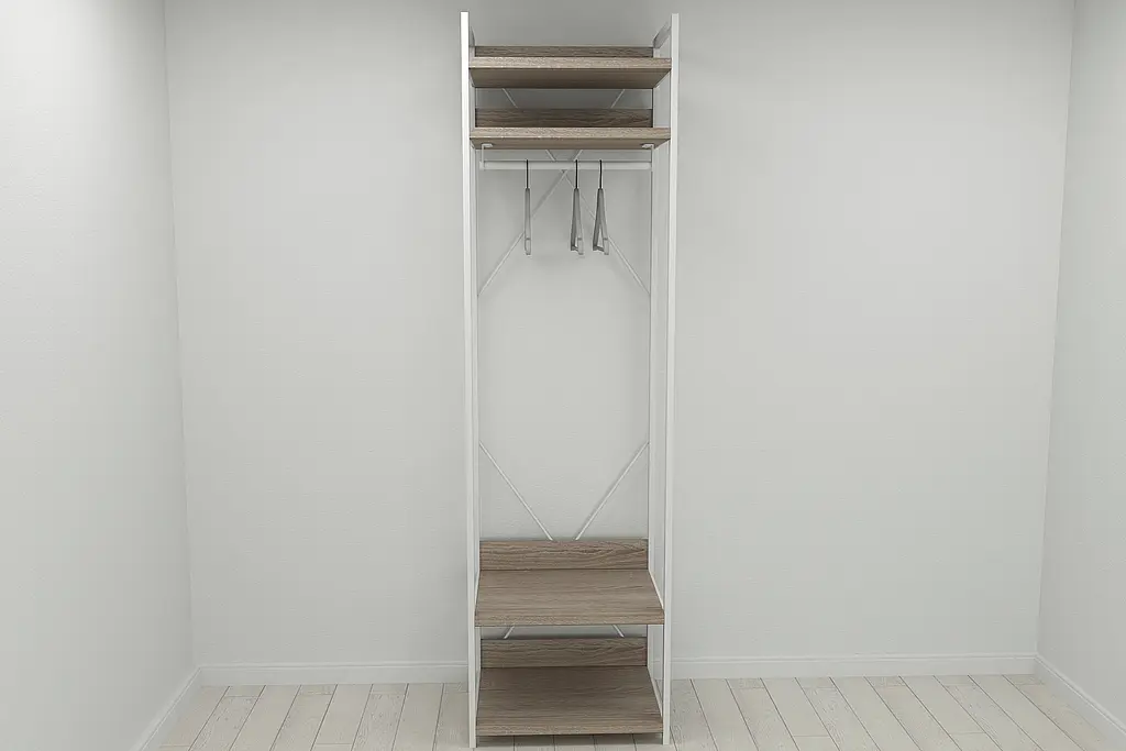 Шафа Гардероб Уні секція 2 серії Конект Ferrum-decor 220x60x50см Білий метал ДСП Дуб Сонома Трюфель 32 мм (FRD-104546) - фото 8