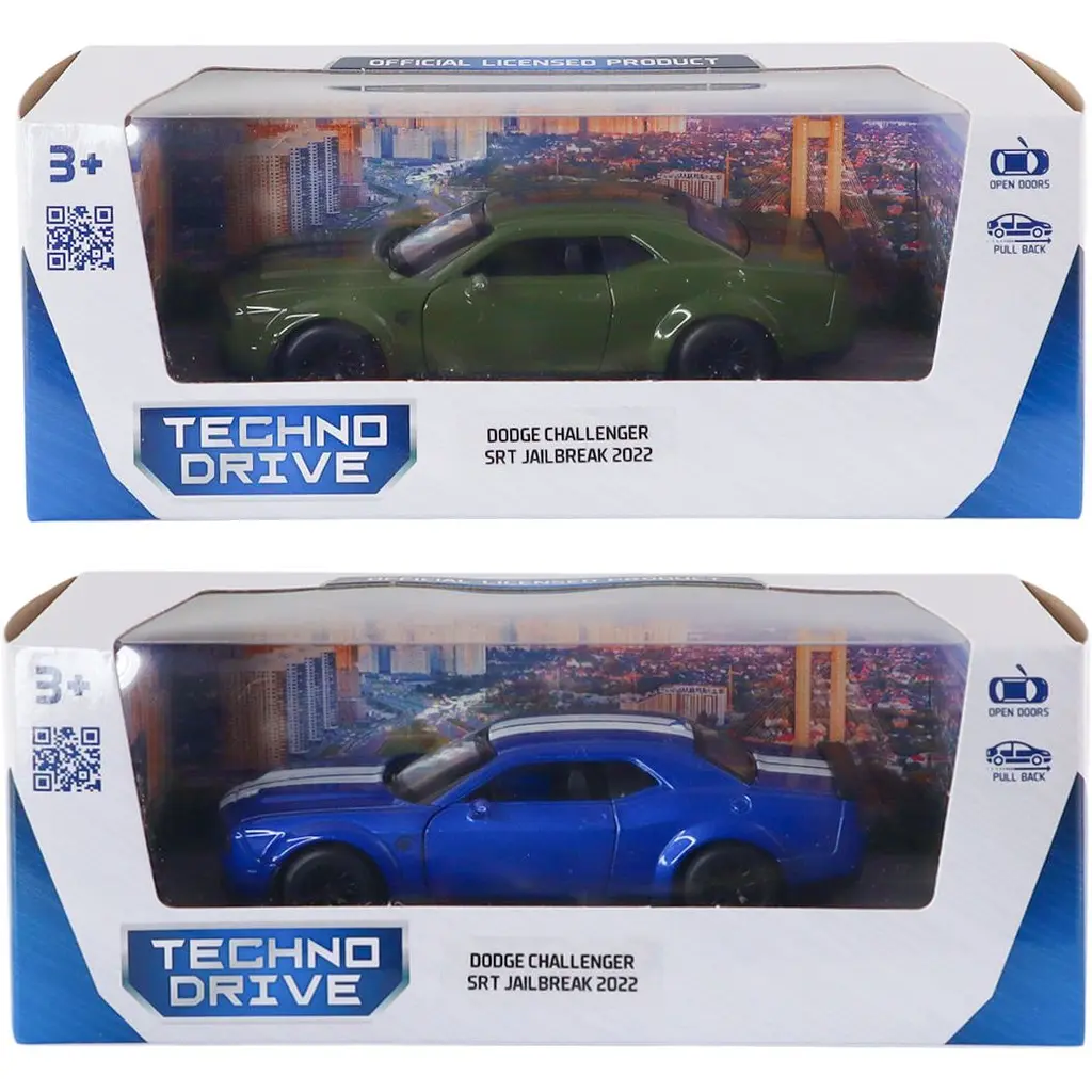 Автомодель TechnoDrive Dodge Challenger SRT Jailbreak 2022 синій зелений (250949)