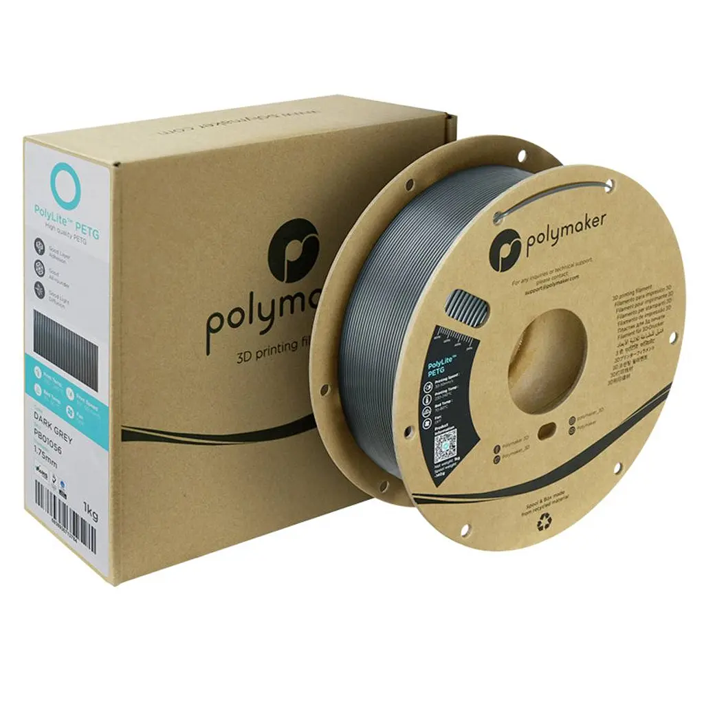 Пластик для 3D-принтера Polymaker PETG 1,75mm 1kg DARK GREY (PB01056) - фото 2