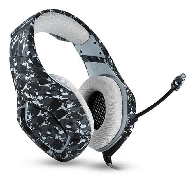 Дротові ігрові навушники Onikuma Gaming K1-B, 3.5mm, 2.2m, Camouflage-Grey - фото 4