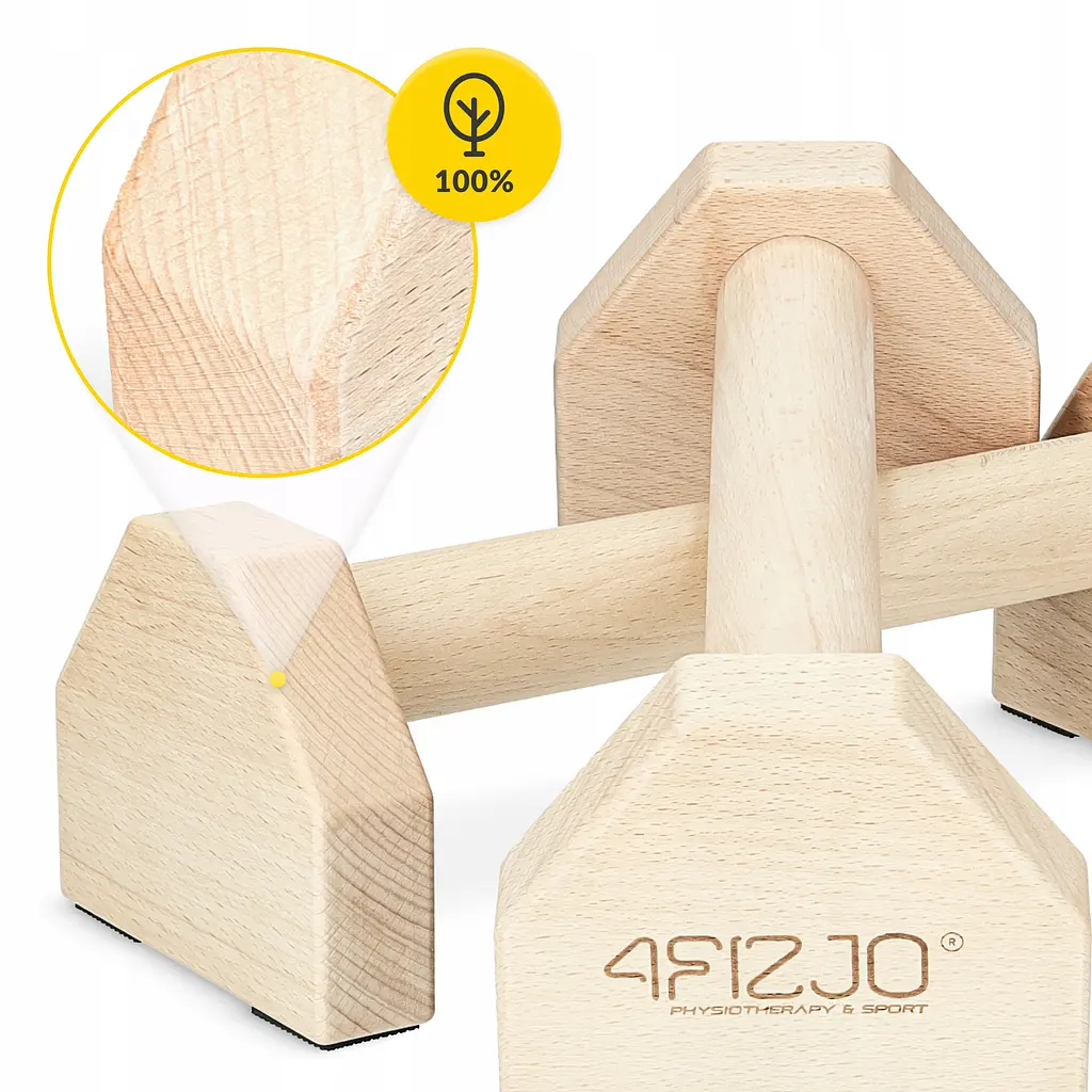 Упори для віджимань (паралетси) 4FIZJO 30 см дерев'яні (P-5905973407052) - фото 9
