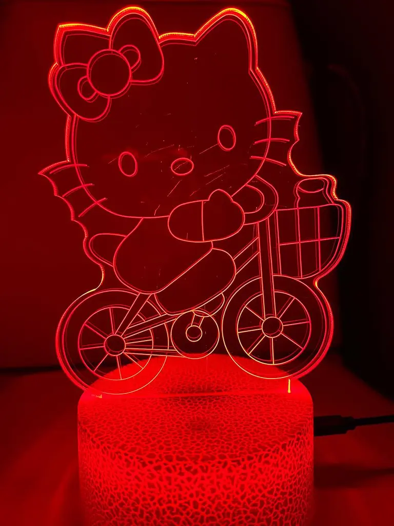 Світильник нічник 3D Hello kity, RGB 16 кольорів, USB - фото 5