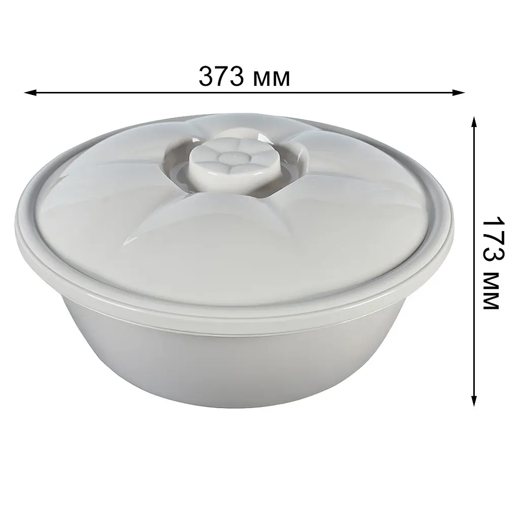 Миска Stars Plast круглая с крышкой бежевый 10.5 л (94035/беж) - фото 2