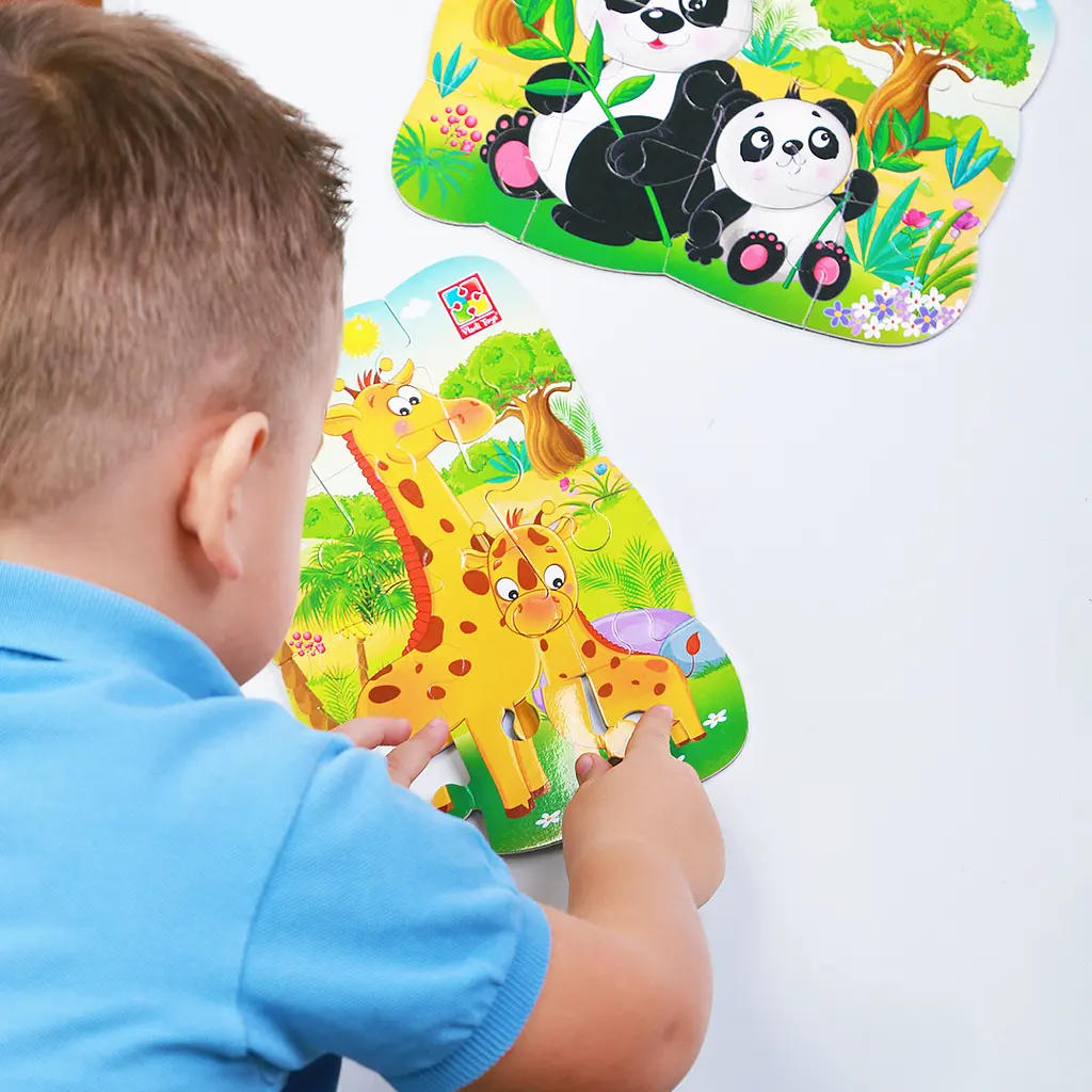 Пазлы на магните Vladi Toys Мої перші ігри Жирафики А5 12 элементов (VT3205-79) - фото 2