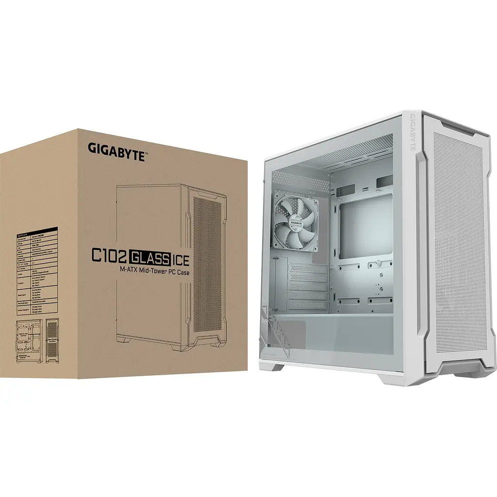 Корпус Gigabyte C102 Glass Ice White без БЖ (GB-C102GI) - фото 2