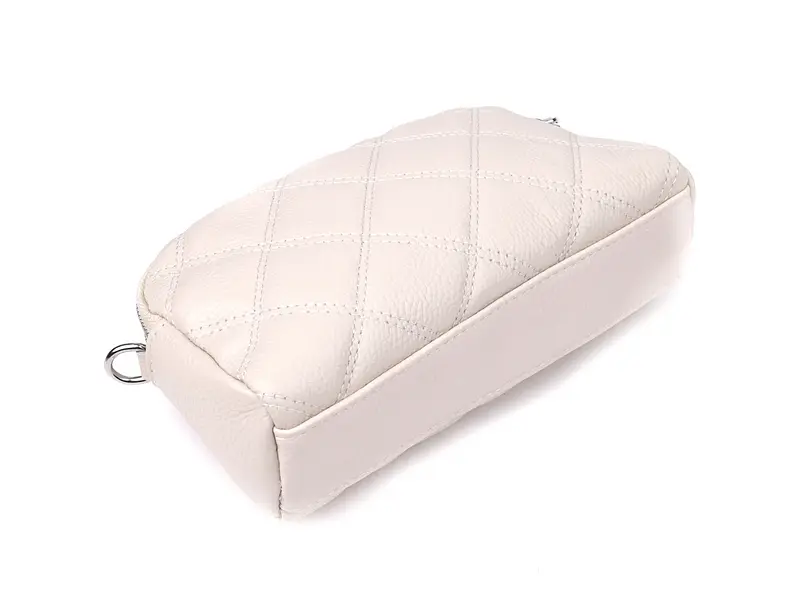 Модна жіноча сумка прошита ромбами з натуральної шкіри Vintage 23×14×7 см sum0027592 - фото 5