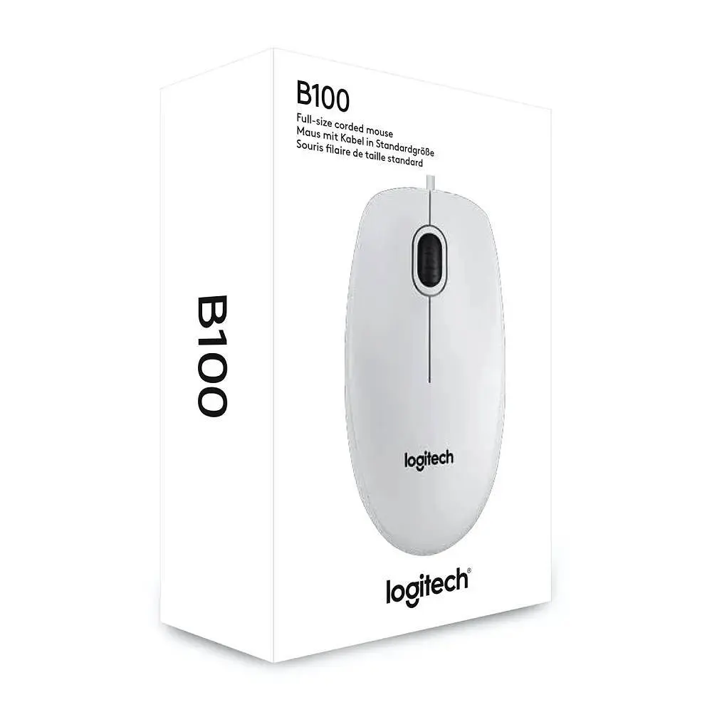 Мишка Logitech B100 Optical USB 910-003360 White - фото 2