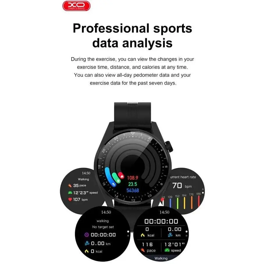 Смарт-годинник Smart Watch XO W3Pro+ Bluetooth Call Track Heart Rate Чорний - фото 6