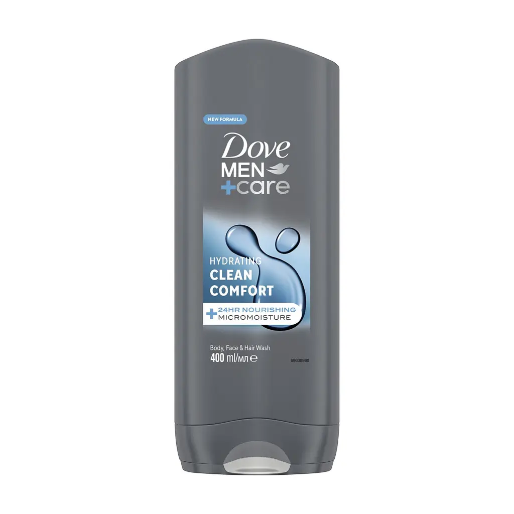 Гель для душу Dove Men+Care Чистота та комфорт 400 мл (8717644683149/8720181313448)