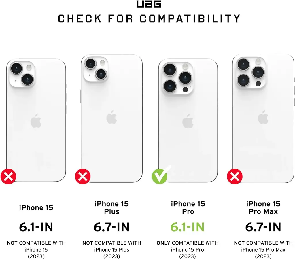 Чохол-накладка Urban Armor Gear Monarch Pro Magsafe для Apple iPhone 15 Pro Kevlar Elemental Green (11422111397B) - фото 5