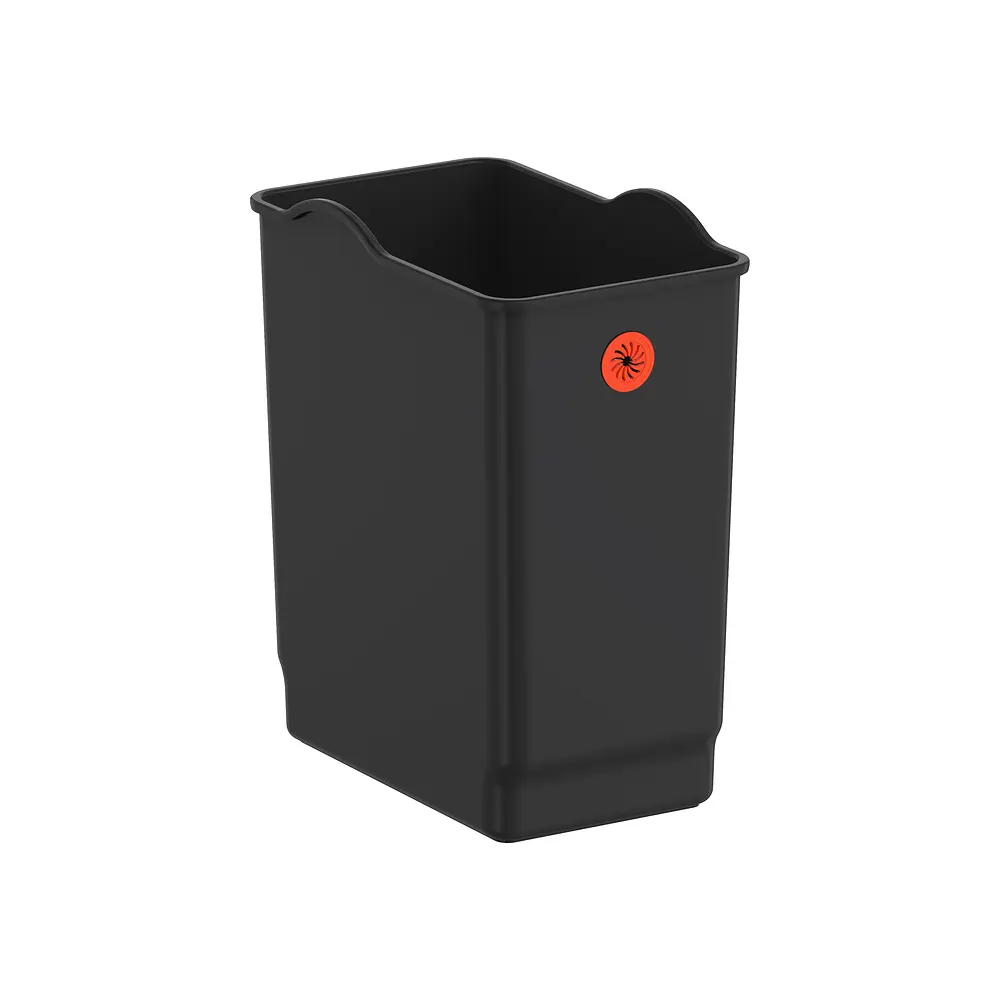Відро для сміття з плавним закриттям прямокутне Koer TC-010108-05 8 л Black KR5593, Чорний матовий - фото 6