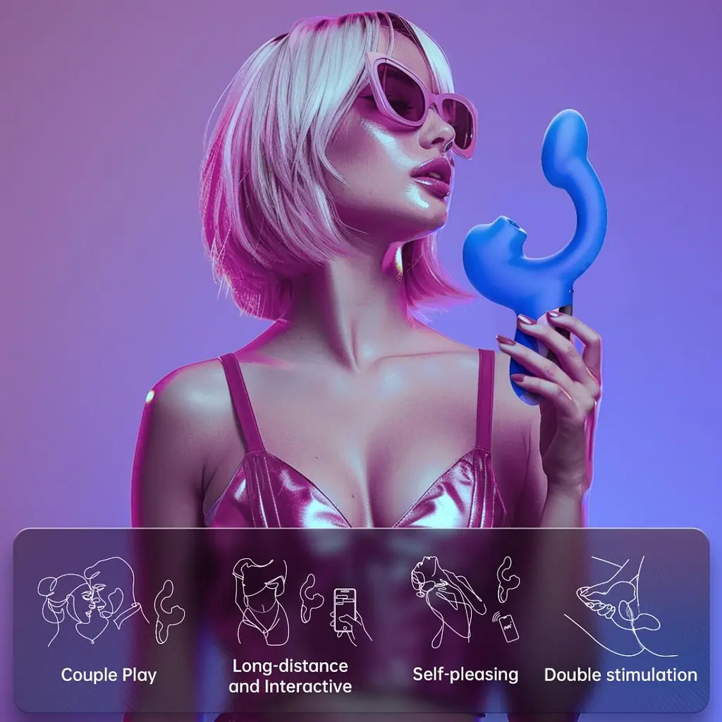 Смарт-вібратор Magic Motion Ponder Blue, подвійна стимуляція, віброяйце+язичок для клітора - фото 11