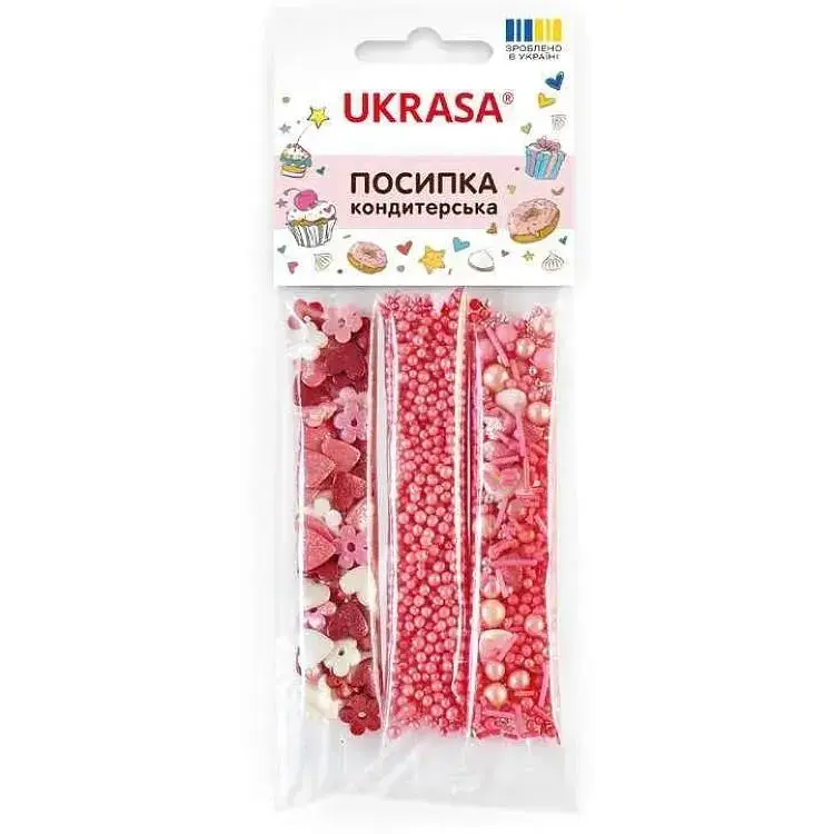 Посипка УКРАСА "Перламутрова" (3 види/уп) мікс 15г