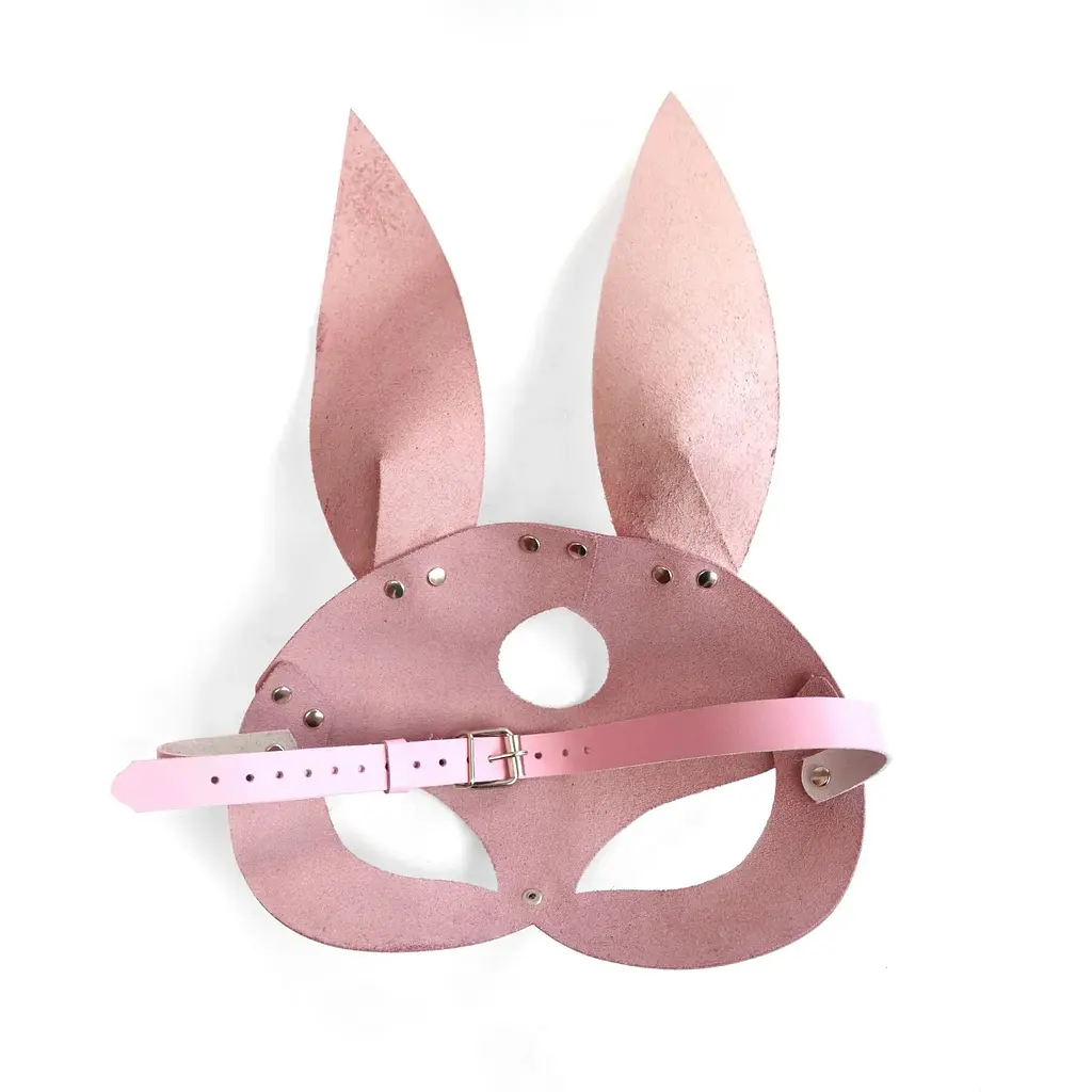 Шкіряна маска зайчика Art of Sex - Bunny mask, колір Рожевий - фото 4