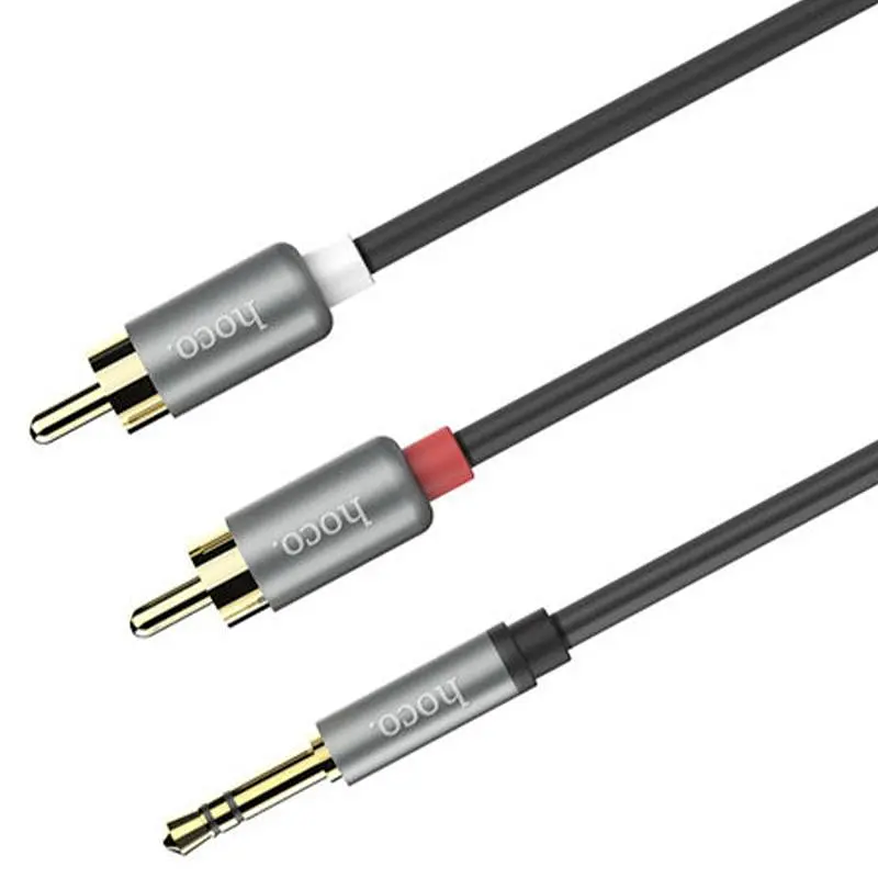 Кабель 3,5"-2RCA" 1,5m Hoco Grey (UPA-10) - фото 3
