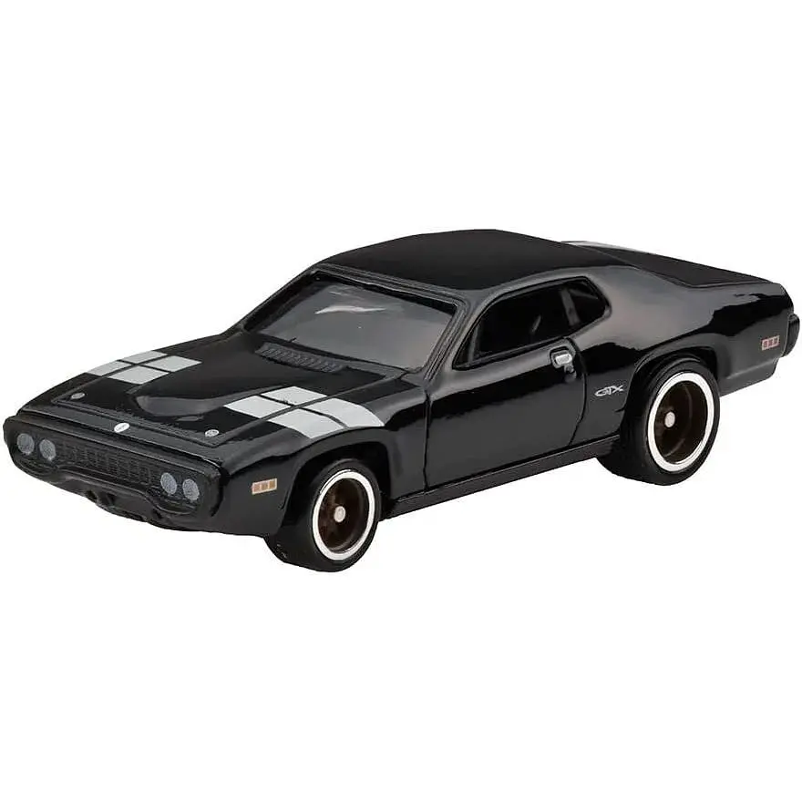 Колекційна модель машинки Hot Wheels 1971 Plymouth GTX серії Форсаж чорна (HNW46/HNW55) - фото 2