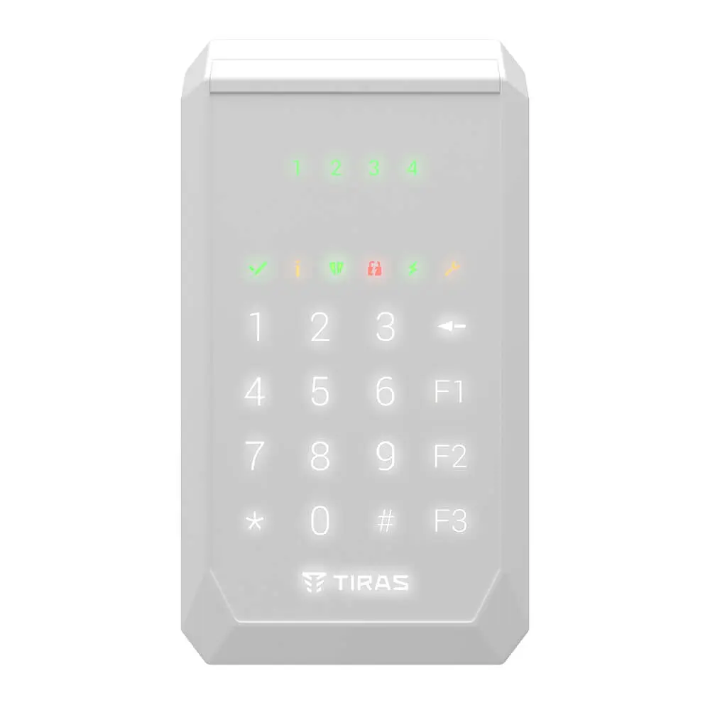 Клавіатура Tiras K-PAD4 White на 4 індикатори зон (21-00025)