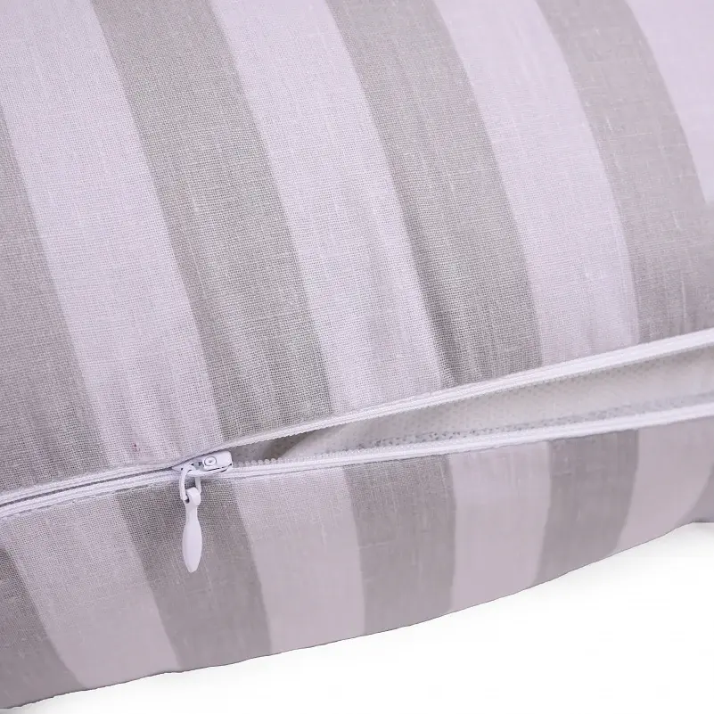 Подушка для беременных и отдыха MirSon Г-образная №5004 Color Line Stripe White Gray 140х40х20 см бело-серая (2200010969559) - фото 3