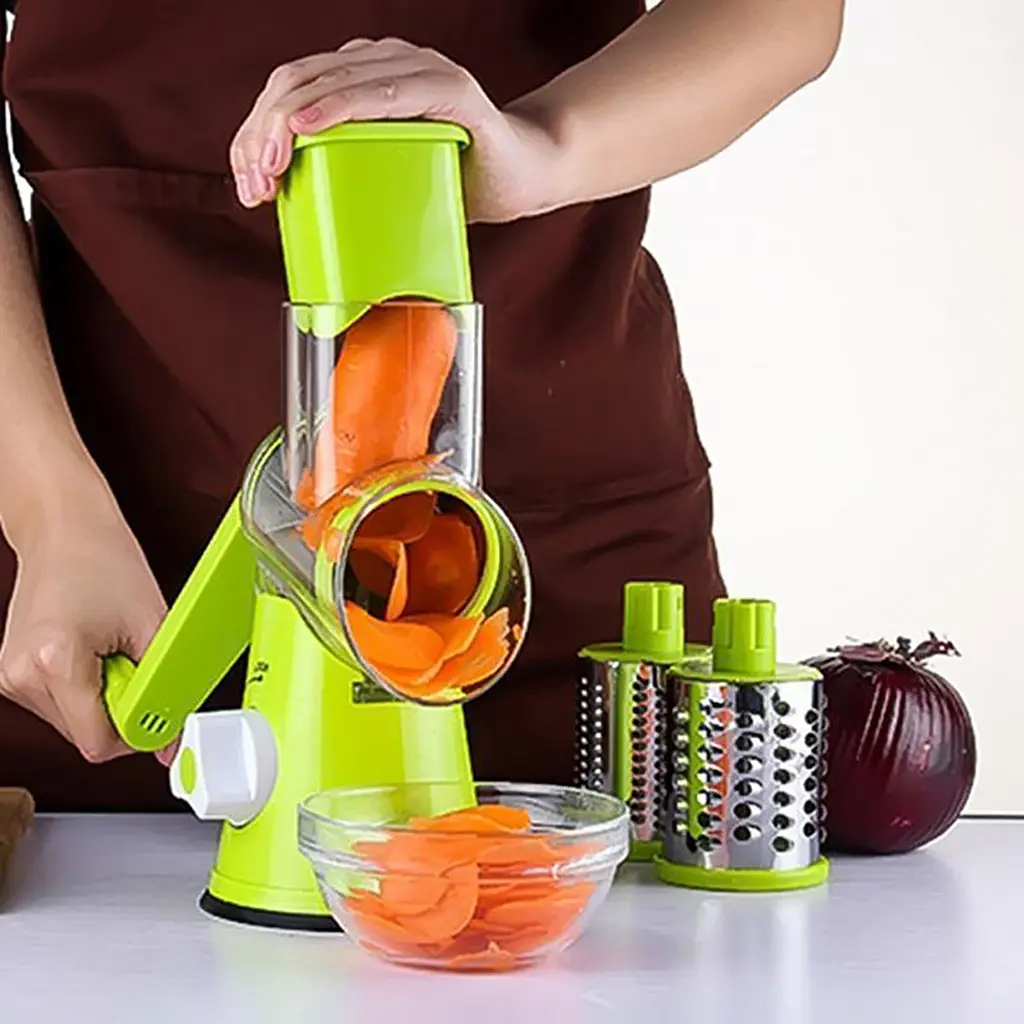 Універсальна ручна овочерізка подрібнювач терка мультислайсер, Kitchen Master Червоний 85795 - фото 7