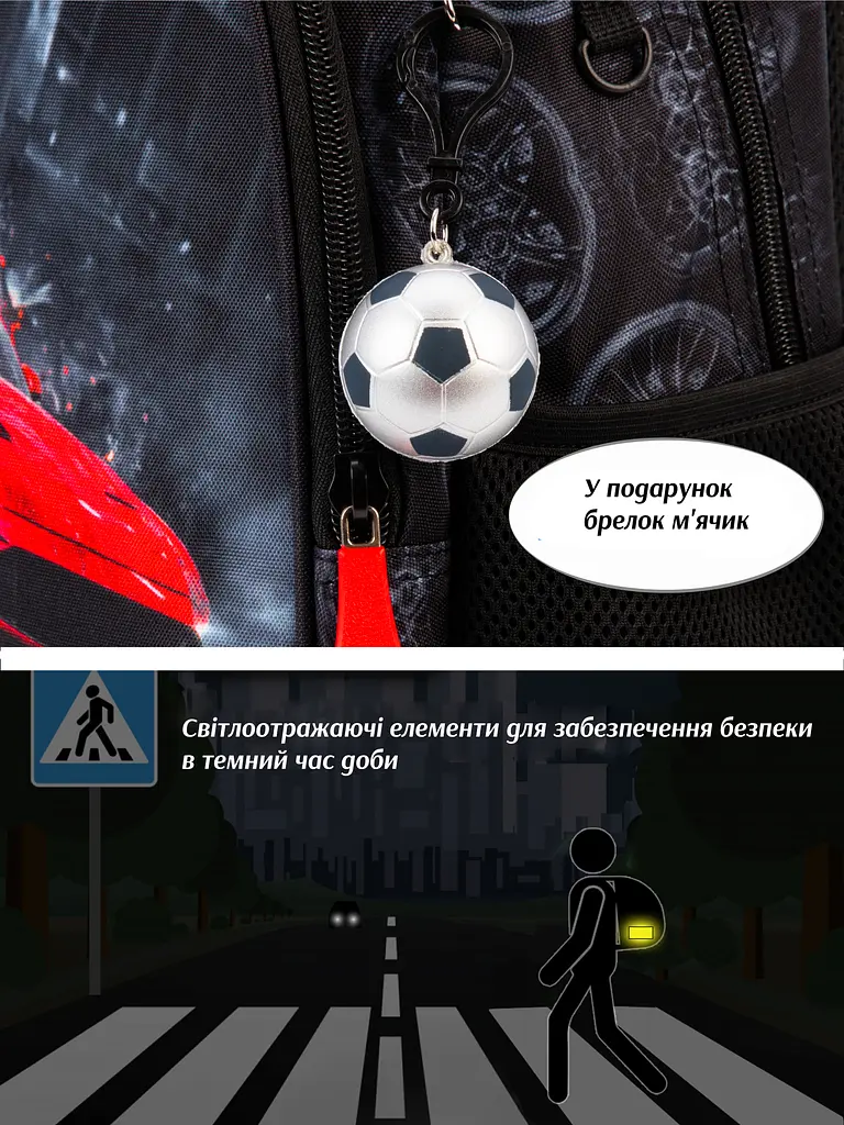 Ортопедичний рюкзак 6 в 1 для хлопчика School Standard з Машиною для початкової школи (SET 160-28) - фото 6