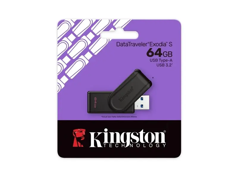 Флеш-пам'ять USB Kingston DataTraveler Exodia S 64 GB Black USB 3.2 (DTXS/64GB) - фото 5