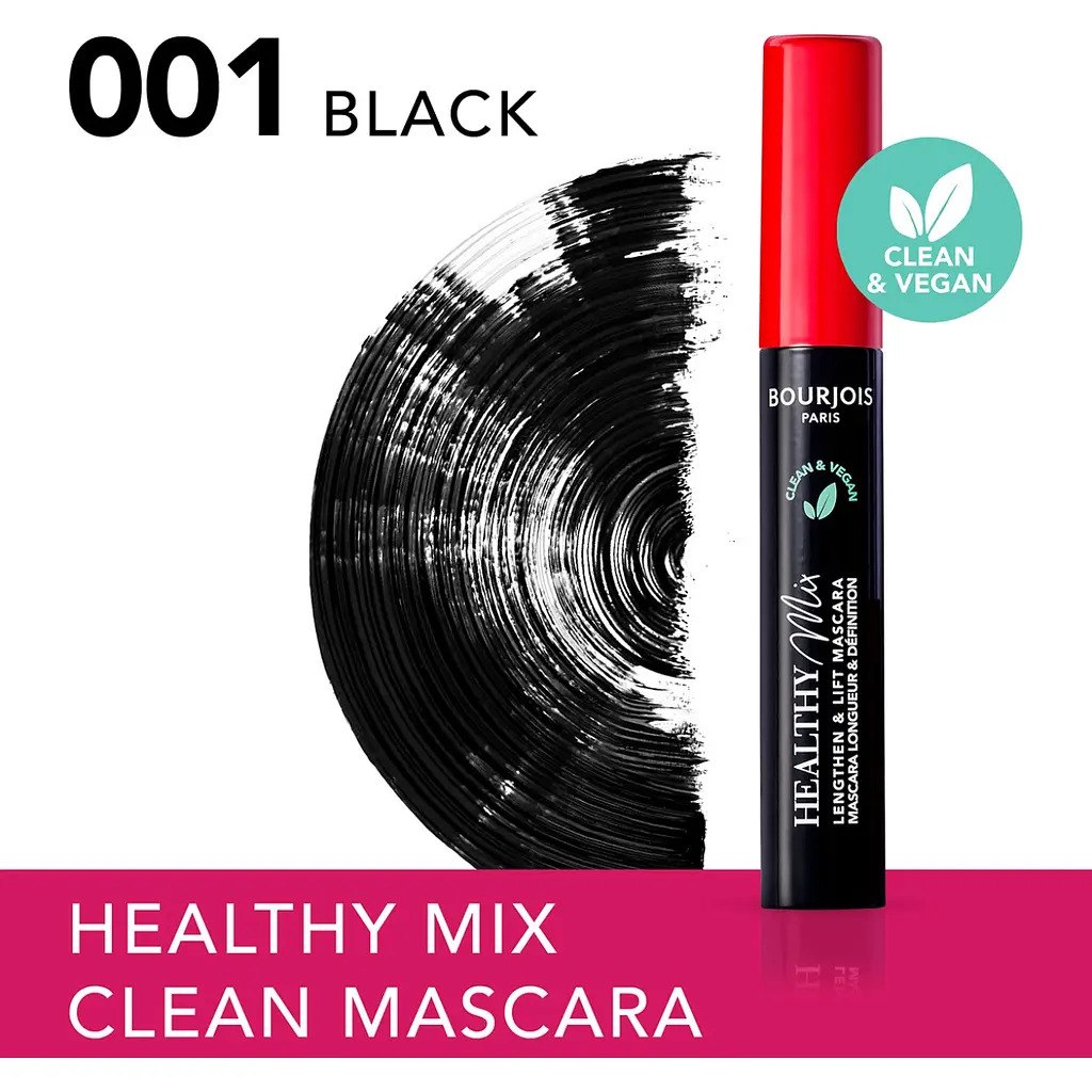 Туш для вій Bourjois Healthy Mix Подовження та підняття, відтінок 001 (Black), 7 мл - фото 3