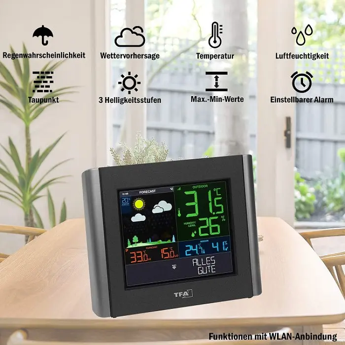 Метеостанція з WiFi і радіодатчиком TFA View Meteo 35800001 - фото 6