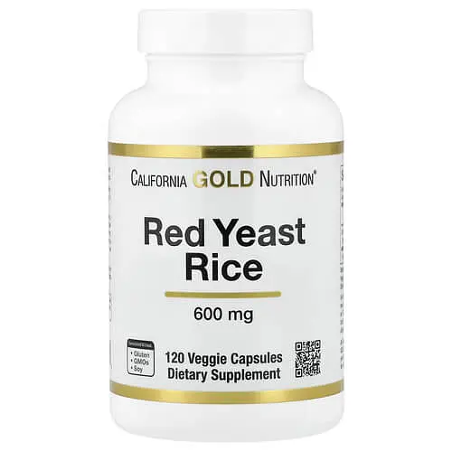 Рис червоний Red Yeast Rice 600 mg 120 рослинних капсул California Gold Nutrition vit0005005