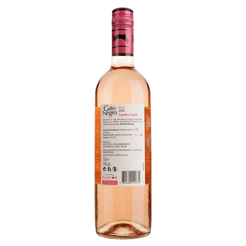 Вино Gato Negro Rose, рожеве, сухе, 12,2%, 0,75 л (170596) - фото 2